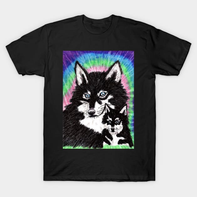 Wolf and Wolf Pup T-Shirt by MuseMints